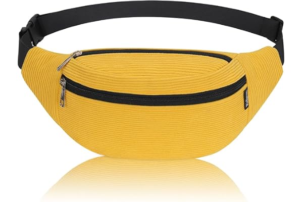 Sac Banane, Sac à la Taille Ceinture de Course Homme Femme Sacoche Banane Réglable pour Cyclisme Gym Balade Escalade Voyage Randonnée Vacances (Jaune)