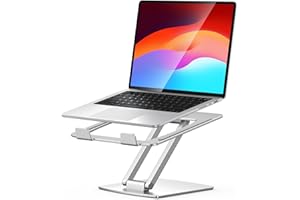 CIRYCASE Supporto PC Portatile Scrivania, Pieghevole Supporto Laptop Alluminio Ventilato, Ergonomico Laptop Stand Regolabile Basi Raffreddamento, Supporti per Presentazioni per Notebook/Tablet 10-16"