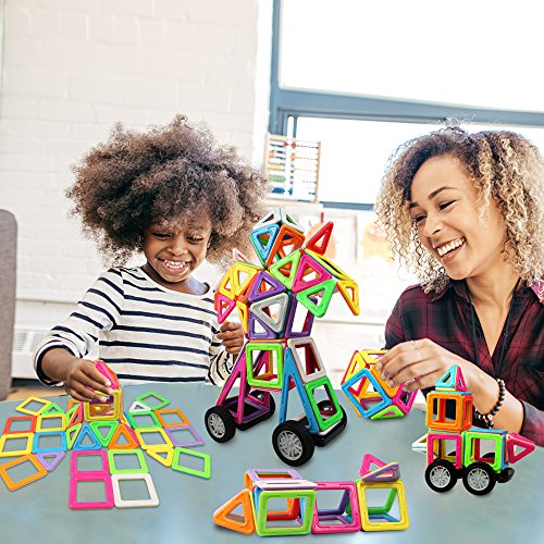 Magnetische Bausteine InnooTech 76+1 tlg Größe Magnetische Bauklötze 2rd Generation Magnetische Konstruktionsbausteine verbessert Magnetspielzeug Lernspielzeug für Baby, Kleinkinder ab 3 Jahre - 6