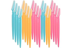FEPITO, 20 piezas, maquinilla de afeitar para cejas, maquinilla de afeitar para el rostro, para recortar y dar forma con precisión al vello facial, recortadora para mujeres, kit de aseo y afeitado