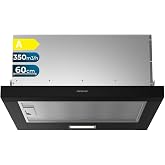 Cecotec Telescopic Cooker Hood 60 cm Bolero Flux TLM 603500 Black A | Motor 70W, Suction Power 350m3/h, Mechanical Control, 2