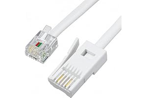 HDXH Telephone Cable Phone Cable for Landline ADSL Modem Cable 2M,BT to RJ11,UK Telephone Plug to RJ11 Lead For British home fixed telephone lines,Devices as fax machines,Telephones etc（white，2M）