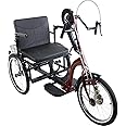 ZKHD Hand-Cranked Tricycle for Handicapped Rehabilitation Wheelchairs with Shopping Basket, 3 Wheel Human Bicycles for Elderly Rehabilitation Patients To Exercise