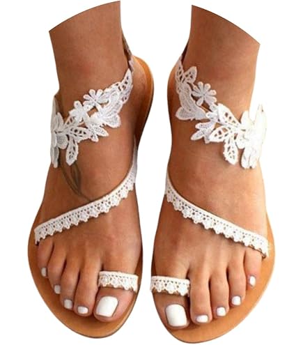 Orthopädische Sandaletten Damen - Bequeme Flache Sommerschuhe Mit Glitzer