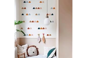 funlife 72 Stück Boho Stil Berge Muster Wandaufkleber Wandsticker für Kinderzimmer, verschiedene Gebirge matte Wandtattoos Wandbild, Selbstklebend PVC Wand Kunst Deko für weiße Wand, Boho Berge