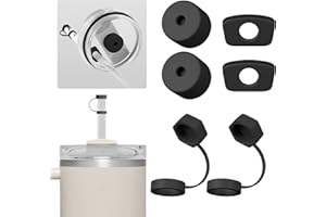 Nearockle 6 sztuk silikonowych pokrywek na słomkę, ochrona przed wyciekiem, kompatybilne z kubkami Stanley Quencher H2.0, 850 ml i 1,2 l (30oz, 40oz), akcesoria FlowState (czarne)
