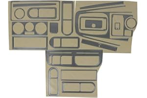 OMAC Décoration intérieure de voiture - Console centrale - Décoration de tableau de bord - Compatible avec Golf 4 IV 1997-2003 - 21 pièces - Aspect carbone - Autocollant design intérieur de voiture