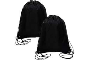 DALOMGZL 2PCS Drawstring Bags, PE Gym Bag,Sling, Swing, and Go with Swimming Bag for Men & Women, Ideal PE Waterproof Scratch Resistant Bag for School, gym, Holidays, Travel & beach bags(Black)