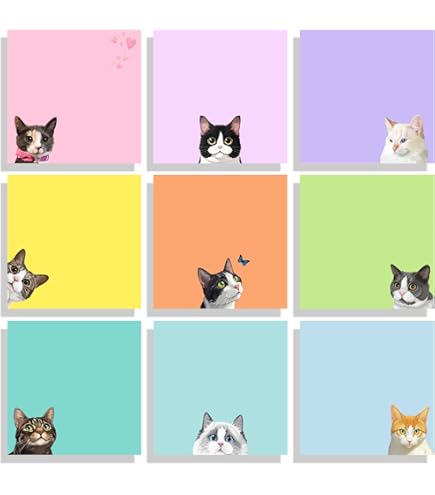 8 Blocs Post-it Notes Animaux Mignons – 30 Feuilles Par Bloc, Super Adhésifs Et Colorés
