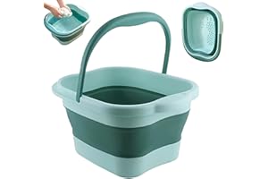 Pediluvio Pieghevole,Vleuexe Bacinella Pieghevole Pediluvio Piedi,Vasca Pedicure,Vaschetta Pedicure, Maniglia di Trasporto,Pediluvio Idromassaggio Piedi Portatile Pieghevole,Lavaggio Auto,Verde chiaro
