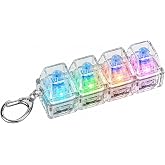 Talky Işıklı Mini Klavye Anahtarlık, Click Sesli Mekanik Switch Fidget Oyuncak,RGB LED Işıklı Stres Giderici