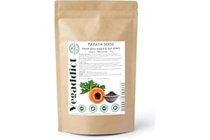 VEGADDICT 100% Natural Sun Dried Papaya Seeds | High Papain & Carpain Content | No Additives | Vegan | Laboratory Tested | Gluten & Lactose Free | Ethycally sourced | 15g (approx 1000 seeds)