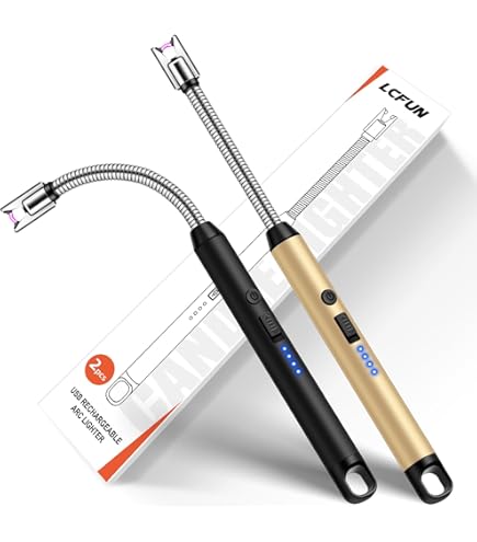 LcFun Elektrische Plasma-Aansteker, Waterdicht, Winddicht, Oplaadbaar Met Noodfluitje voor Camping, Survival, Tactische Overlevingsuitrusting (Zwart