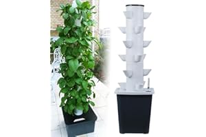 SONLED Torre hidropónica de 30 cápsulas, Sistema de Cultivo hidropónico de jardín para Hierbas, Frutas y Verduras, Kit de Cultivo aeropónico con Bomba hidratante, macetas de Red, Temporizador para Hierbas
