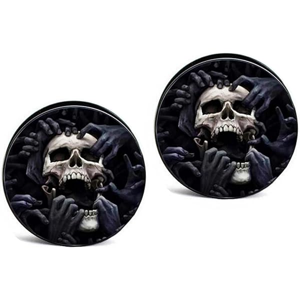 TBOSEN 1 Paio Di Piercing A Forma Di Pentagramma Epossidico A Forma Di Albero Con Teschio, Idea Regalo Alla Moda, 0g(8mm), Acrilico