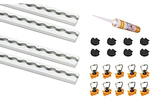 LOADCARE Lot de 4 Rails d'arrimage Plats 1 m + raccords + Embouts + Colle