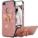 Produktbild iPhone 8 Plus Hülle, iPhone 7 Plus Hülle,iPhone 8 Plus Case, iPhone 7 Plus Case, Snewill Glitter Sparkle Bling Shock Absorbing Flex TPU Rubber Case Cover with Ring Grip Holder Kickstand for Apple iPhone 8 Plus iPhone 7 Plus - Rose Gold