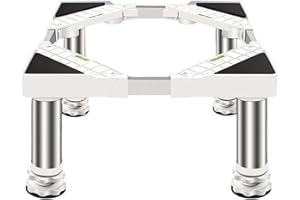 SSEHCWAN Stojak na pralkę Stojak na pralkę do lodówki, suszarki, nóżki z przyssawkami, montaż bez użycia narzędzi, obciążenie 200 kg, regulowana wysokość (43-65 cm, 19-22 cm)