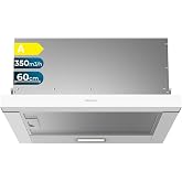 Cecotec Telescopic Cooker Hood 60 cm Bolero Flux TLM 603500 White A. Motor 70W, Suction Power 350m3/h, Mechanical Control, 2