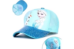 YGCHEN Mädchen Baseball Cap für Frozen Baseballkappe Kinder Sommerhut Prinzessin Basecap Hut Blau Baseball Kappen ELSA Schirmmütze für Kinder Sport Sonnenschutz Cap