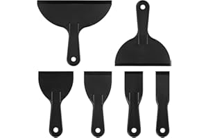 LIQWEI 6 Stück Kunststoffspachtel Set, 6 Größen Wiederverwendbar Spachtel Spachtelmesser Schaber Kittmesser Werkzeug Flächenspachtel für 3D Drucker Harz Entfernung Spackeln Patchen (Schwarz)