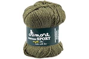 BORGO DE' PAZZI FIRENZE 10 Gomitoli Cotone (Verde muschio 21) da 50g, Filati Cotone per Uncinetto e Ferri, Per Maglieria Fai da Te, Filato per Uncinetto e Ferri Made in Italy, BORGO DE’ PAZZI FIRENZE