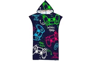 Meiju-shop Peignoir Capuchon Poncho Surf, Mateju Microfibre 3D Impression Sports Bain Robes Nager Serviettes de Plage de pour Unisexe Adulte Enfant