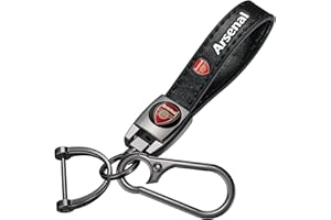 HNNGDL Car Keychain Keyring for Football Fans,Leather Car Key Chain Replacement Key Fob Holder,Souvenir Gifts for Men Women