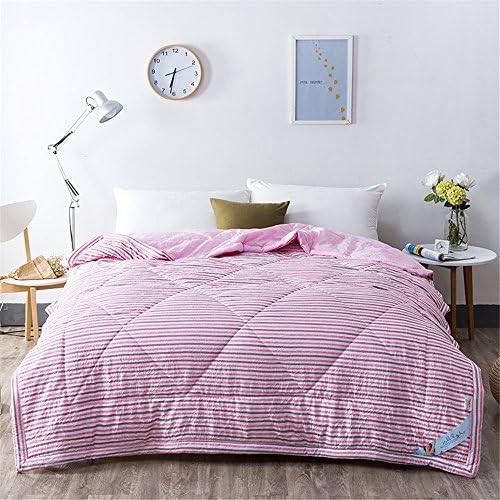 RFVBNM Brief Japan Style Washed Cotton Summer Quilt Air Condition Blanket Super Soft Plaid Adult Children Comforter Bed Cover Home Use,A 200*230cm