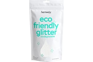 Hemway Eco Friendly biodegradable Glitter 100 g / 3,5 oz Bio cosmético seguro de la chispa Vegano para cara, sombra de ojos - 1/128" 0.008" 0.2mm - Blanco