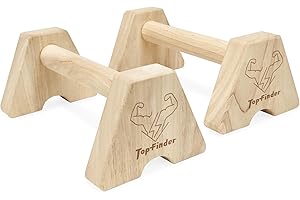 Topfinder Parallettes en Bois, Poignées de Pompes Musculation Calisthenics Equipment Barres Parallèles Push Up Bar