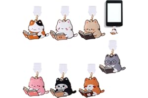 Tinoaly 7 pièces Charme de Prise Anti Poussiere Chat pour Kindle, Mignon USB Type C Cache-ports Protection Anti-Poussière Accessoires de Décoration pour Liseuses Femmes Cadeaux Amoureux des Chats