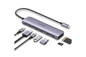 UGREEN Revodok 1071 Hub USB C HDMI 4K Adaptador Tipo C Lector Tarjeta SD TF PD 100W Carga Compatible con MacBook Pro Air M3 M2 M1, iPad, iPhone 17 Pro MAX Air, Galaxy S24