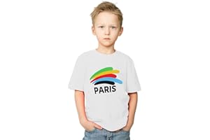LANCRY Tee Shirt Jeux Olympiques Paris Enfant, Unisexe Col Rond Coton Deguisement pour Chaque Enfant Garçon et Fille