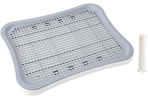 Fonowx Hundetoilette, Töpfchentrainer, Wiederverwendbare Katzentoilette, tragbar, mit Harnsäule, waschbar, Welpentöpfchen, Welpen-PIPI-Tablett für und, Weiß