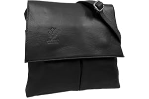 LeahWard Women's Italian Genuine Soft Leather Cross Body Bags Quality Double Pocket Messenger Shoulder Handbag