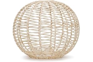 MINISUN Modern Easy Fit Natural Rattan Wicker Rattan Round Globe Sphere Living Room Bedroom Ceiling Pendant Light Shade