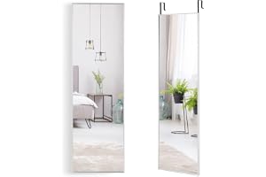 Costway Helkroppsspegel (37 x 120 cm) med höjdjusterbara upphängningskrokar, väggspegel, dörrspegel, hängande spegel för sovrum, vardagsrum och entré