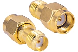 Boobrie 2*SMA Femmina a RP-SMA Maschio Adattatore Coassiale Coassiale SMA Adattatore Antenna Connettore SMA Femmina a RP-SMA Maschio Adattatore per WiFi Antenna/Occhiali/FPV Drone/Segnale Booster