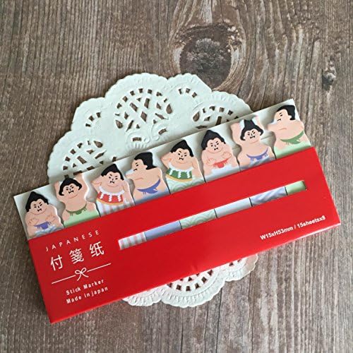 Japanese Sticky Notes Tabs - Stick Marker - Sumo Wrestler Design - Self Stick Note