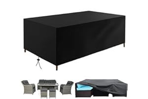 HNKDKJ Housses de Mobilier d'extérieur 145x75x100cm/LxWxH Housse Table Jardin Rectangulaire Bâche Salon de Jardin Rattan Garden Furniture Cover Imperméable Anti-UV 420d Oxford Bache Table Exterieur