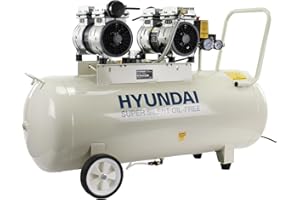 Hyundai 1500W 100L Oil Free Low Noise Electric Air Compressor 11CFM 145psi Direct Drive with 3 Year Warranty