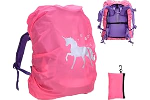 WILLINGOOD Kinder Regenschutz Schulranzen, Wasserdichte Reflektierende Rucksack Regenschutzhülle Regenhülle Schutzhülle mit Reflektoren, Kompatibel mit ergobag, Scout, Step by Step, McNeill, DerDieDas, coocazoo