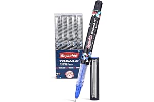 Reynolds TRIMAX RollerBall Pen SET - 5 PENS BLUE ROLLER BALL PEN FOR WRITING PEN FOR STUDENTS & OFFICE STATIONERY 0.5 mm TIP SIZE