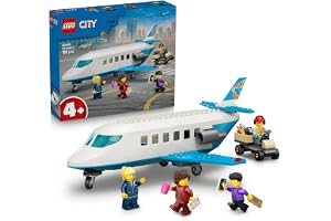 LEGO City Passenger Jet 60492 | Plane Model Kit, 4 Minifigures & Travel Accessories, Educational Set, Gift for 4+ Year Old Boys & Girls, 118 Pieces