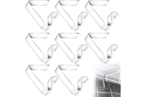 Fezf Porta manteles de plástico para exteriores de 8 piezas Porta manteles antideslizantes con soporte de mantel transparente duradero para mesas de hasta 35-55 mm de grosor