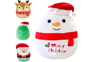 POPOYU Snögubbe-gosedjur, stoppad Kawaii-plyschdocka, mjuk julleksak, jultomteleksak, snögubbe för barn, soffdekoration, perf