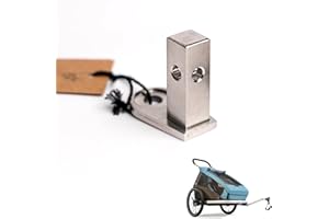 moin minis Adattatore per rimorchio per bicicletta Croozer fino al 2015, accoppiamento asse quadrato, universale, in acciaio inox