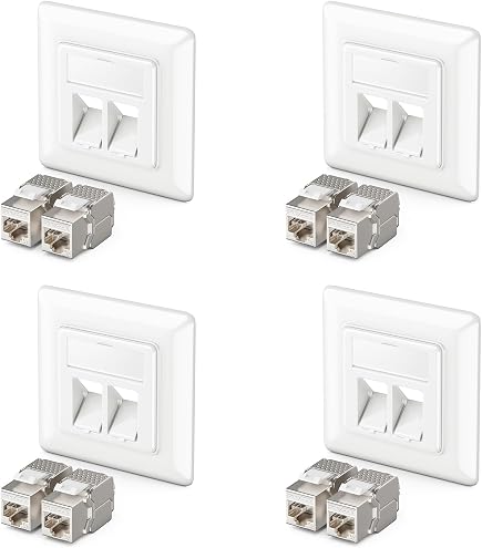 2er-Pack CAT 7 Keystone RJ45 Module – 10 Gbit/s, 1000 MHz, Voll Geschirmt, Werkzeuglos LSA – Für Patchpanel & Netzwerkdosen