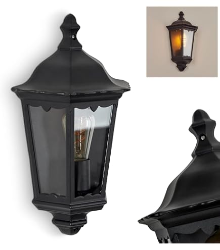 Außen-Wandleuchte Im Retro-Look - Weiß/Klar, Metall/Glas, IP44, E27 Fassung, Für Terrasse & Eingang